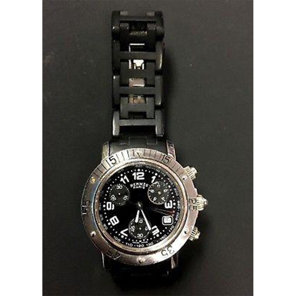 Hermes Clipper Diver Cl2 315 Quartz Watch HERMES Clipper Diver CL2.315 Quartz Black Dial Ladies Watch  main image 4