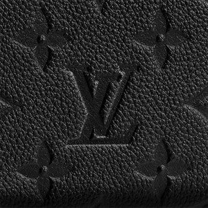 Women's Black Leather Zip Wallet - Clémence Empreinte