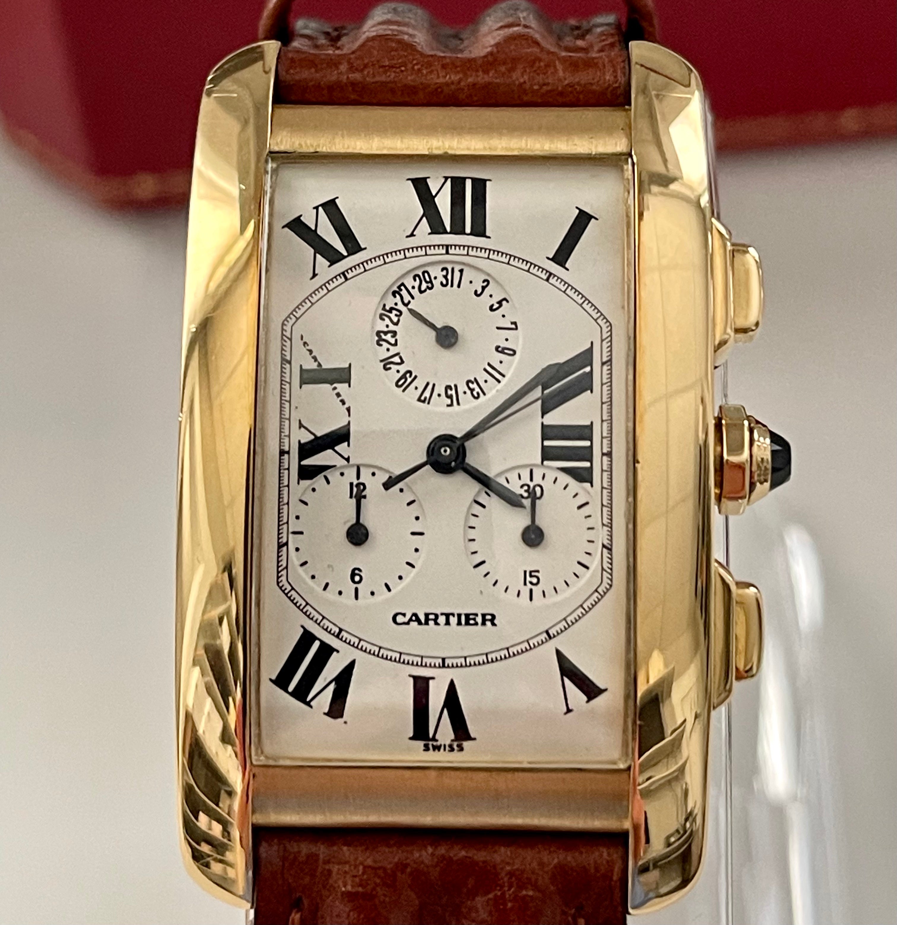Cartier Tank Americaine Chronograph Chronoflex - Pink Gold - 2