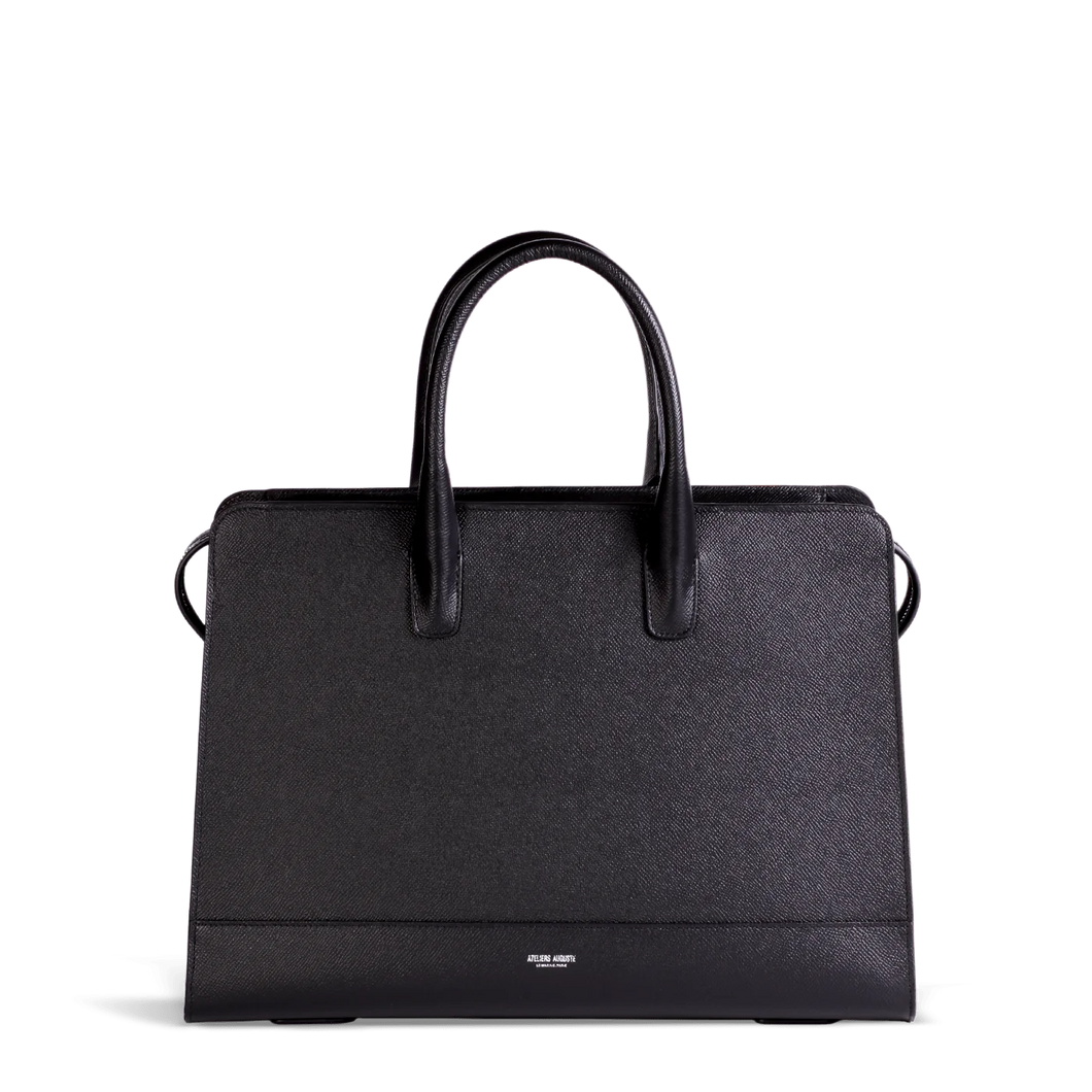 Ateliers Auguste- Grand Madame Handbag - Black Pebble Leather