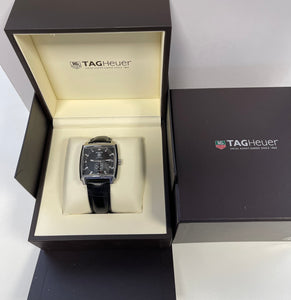 Tag Heuer - Monaco Automatic Watch - Steel Face - Black Leather Band