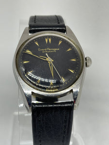 Girard-Perregaux - Vintage Gyromatic Wrist Watch with Black Dial Gold Hands and Hour Markers