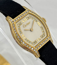 Cartier - Circa 1970 Solid Gold Diamond Encrusted Ladies Watch