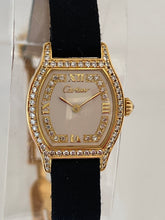 Cartier - Circa 1970 Solid Gold Diamond Encrusted Ladies Watch