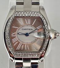 Cartier Peach Stainless Steel And Diamonds Roadster 2675