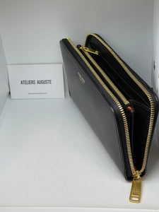 Ateliers Auguste- Large Wallet -  Black Smooth Leather 