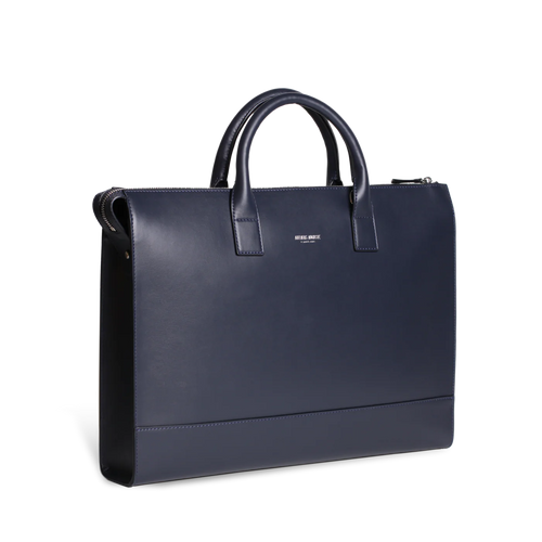 Ateliers Auguste- Suffren Briefcase - Navy Smooth Leather