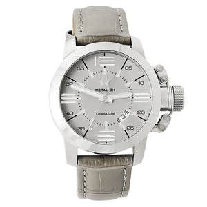 Metal.CH - Metal.CH Chronometrie Initial Mens Swiss Made Gray Leather Watch