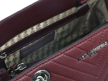 Karl Lagerfeld Charlotte Merlot & Silver Leather Shoulder Bag