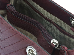 Karl Lagerfeld Charlotte Merlot & Silver Leather Shoulder Bag