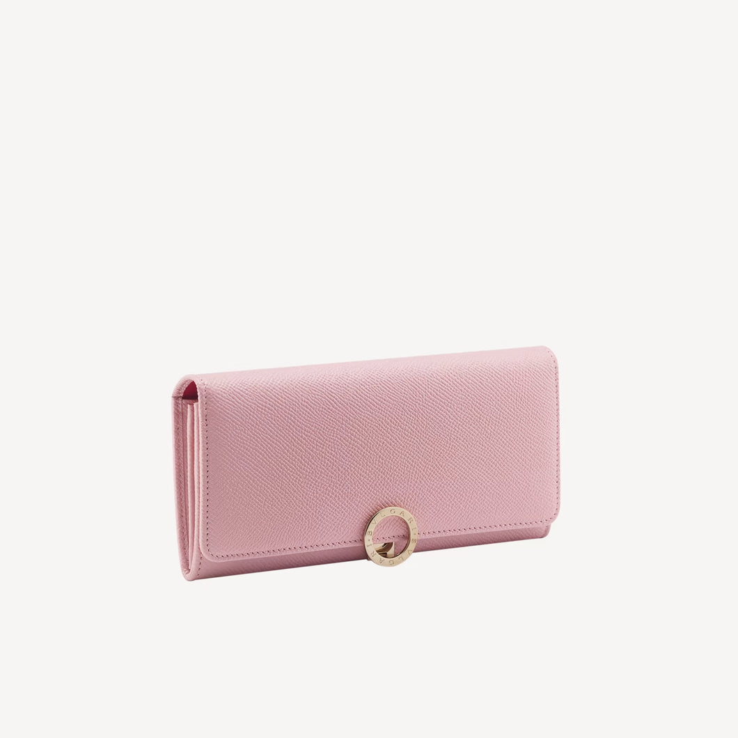 BVLGARI - Large Continental Pink Leather Wallet