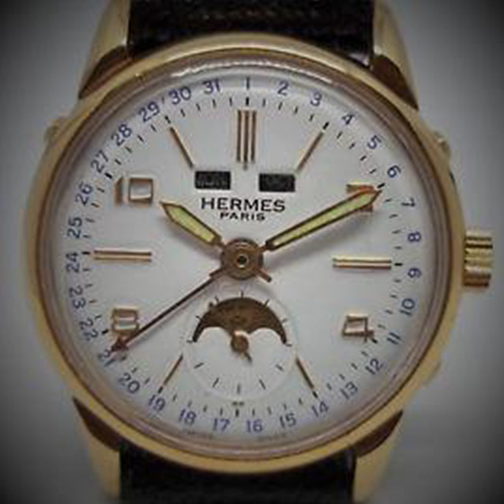 Hermès - Paris Triple Date Moon Phase Hand Winding Vintage Watch