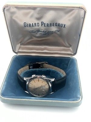 Rare 1960's Girard Perregaux Alarm in Box Wind Up Stainless