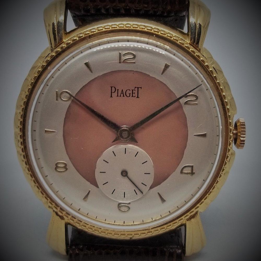 Piaget - Stunning 1945 Watch with Two-Tone Dial and Gold Filled Case