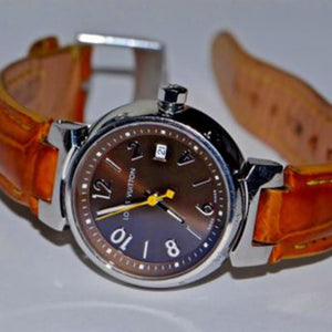 Louis Vuitton - Tambour with Date &amp; Leather Band