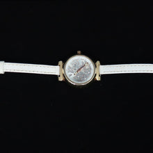 Louis Vuitton - Tambour with Exquisite Rose Gold and White Flower Design on the Dial - Diamond Hour Markers - Gold Case with Thin White Leather Band