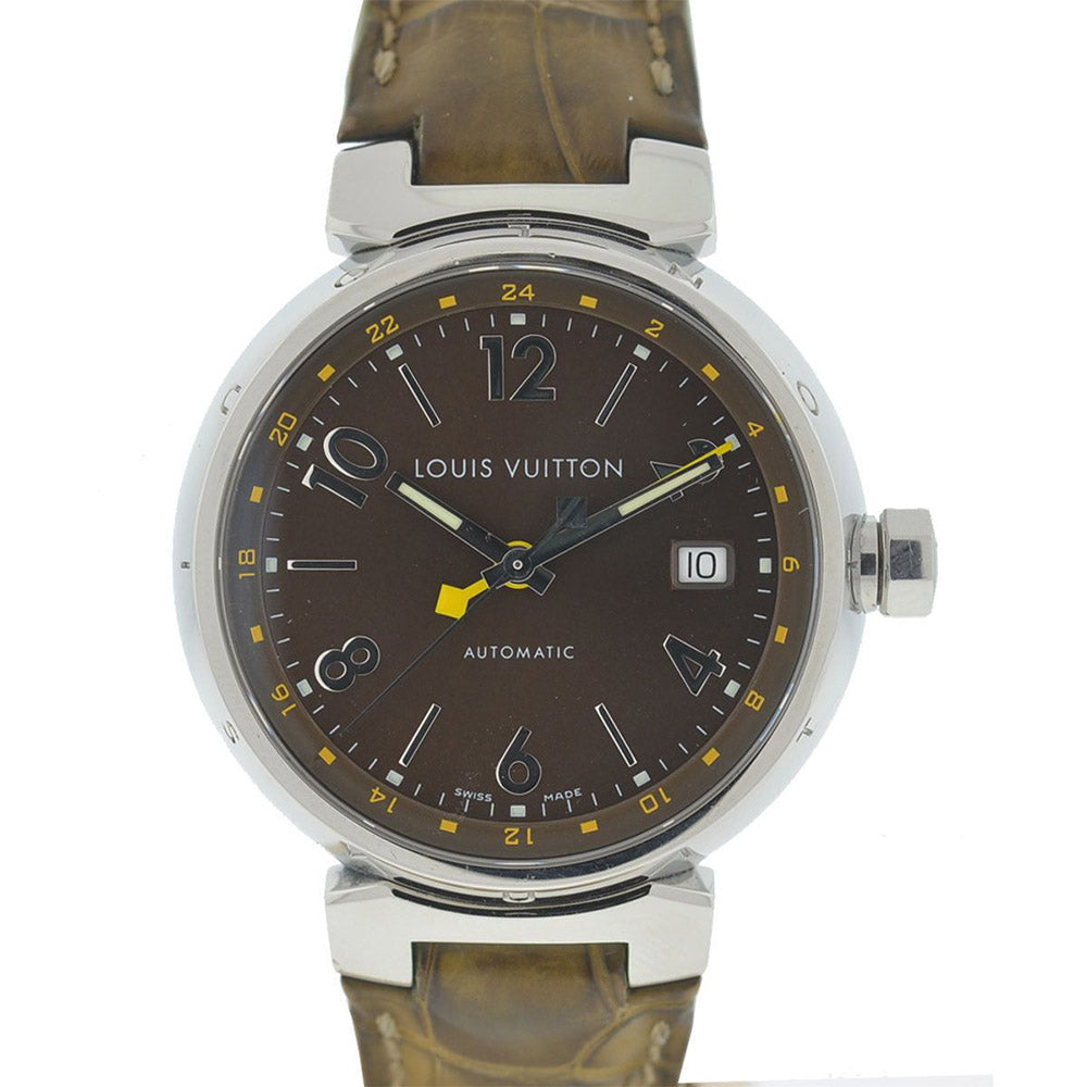 Louis Vuitton - Tambour Stainless Steel Leather Strap Automatic