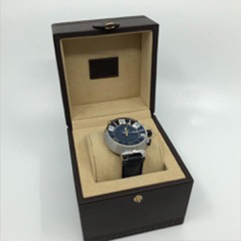 Louis Vuitton - Elegant Tambour Blue Dial with Black Leather Band