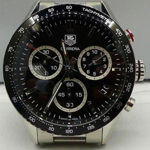 TAG Heuer - Carrera Automatic Chronograph 43mm Brushed-Steel and Leather  Watch - Men - Black TAG Heuer
