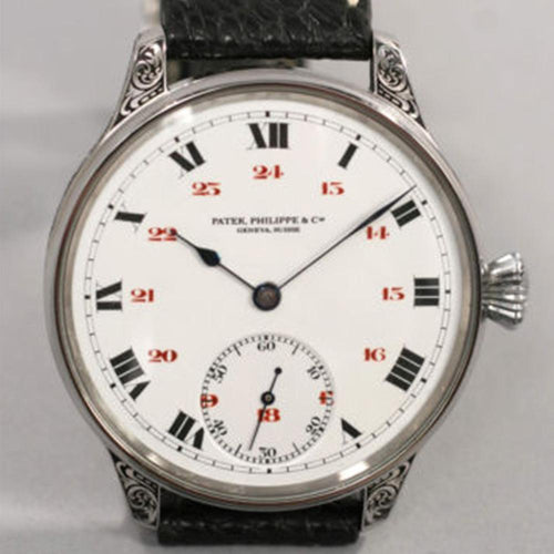 Patek Philippe - Pre-1900 Signed and Numbered Movement with Enamel Dial & Custom Wristwatch Case