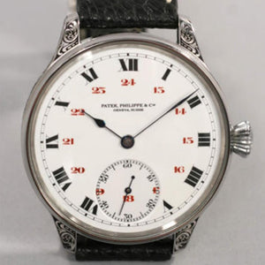 Patek Philippe - Pre-1900 Signed and Numbered Movement with Enamel Dial &amp; Custom Wristwatch Case