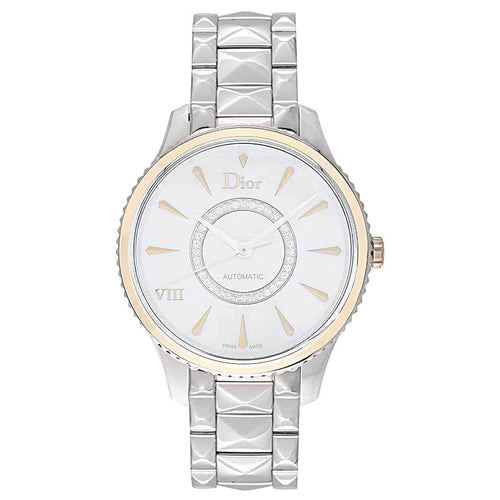 Dior - VIII Montaigne Steel & 18K Rose Gold Ladies Diamond Watch 36mm