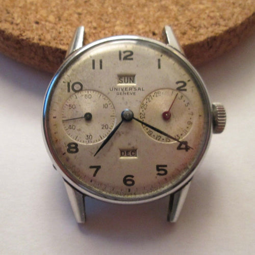Universal Genève - 1940's Triple Calendar Steel Watch