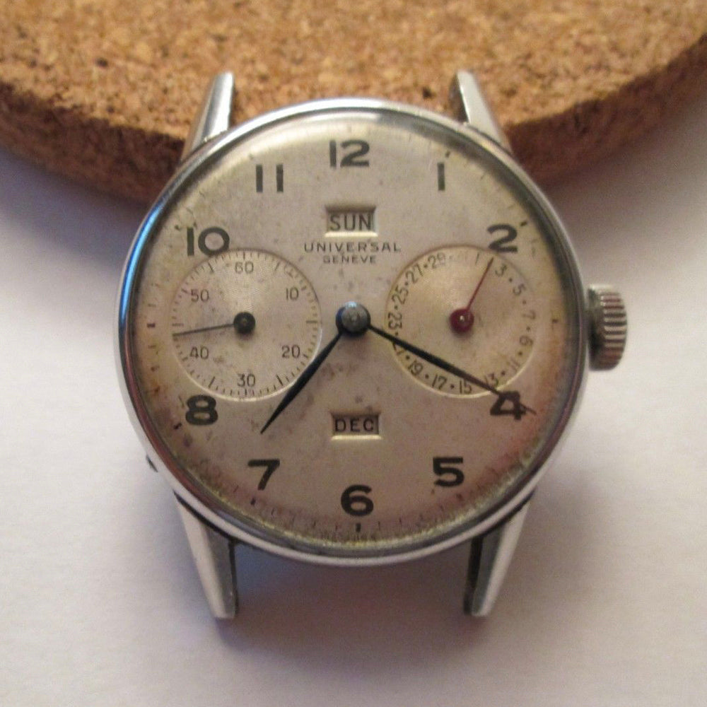 Universal Genève - 1940's Triple Calendar Steel Watch