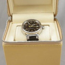 Louis Vuitton - Tambour GMT with Brown Dial and Dark Brown Leather Band and Deployant Clasp and Original Box