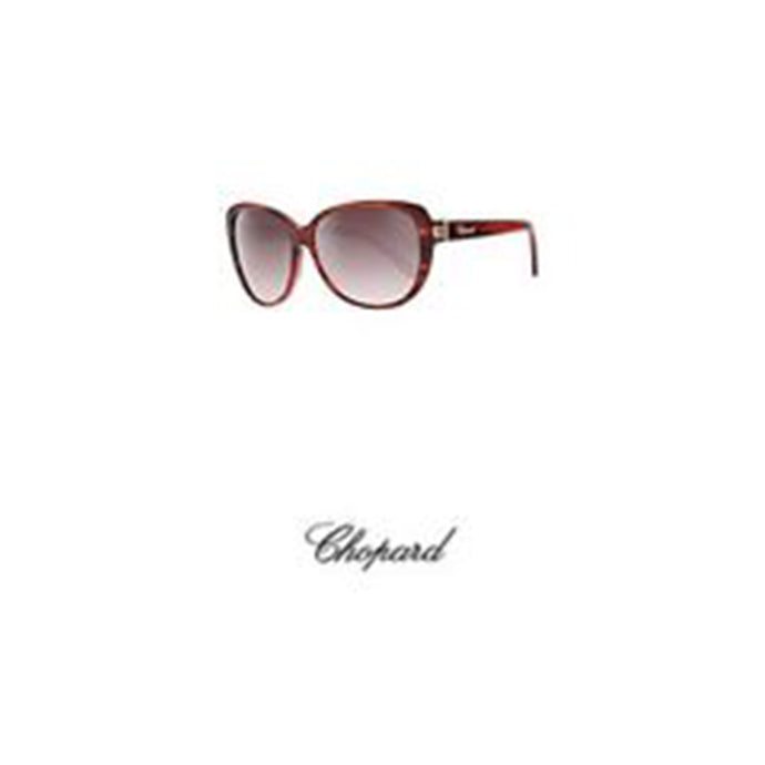 Chopard - Brown & Gold Oval Jeweled Sunglasses
