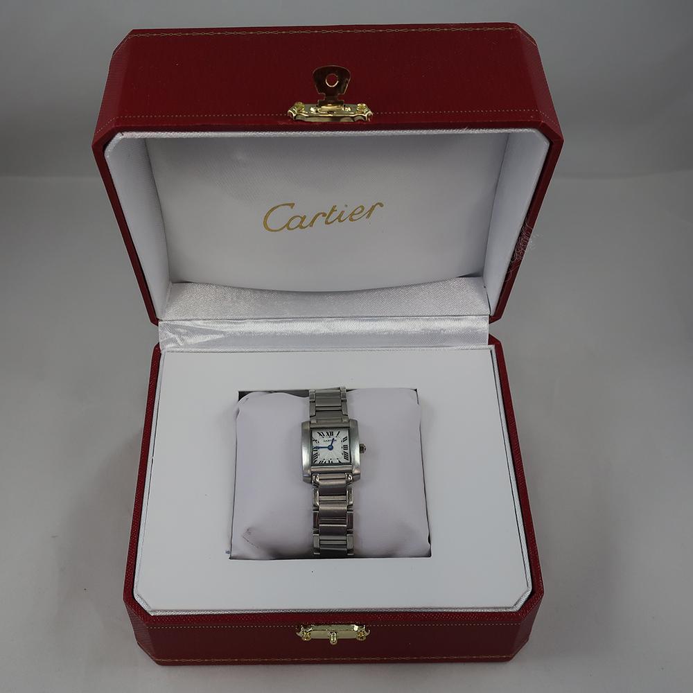 CARTIER, TANK FRANCAISE REF 2384, A LADY'S STAINLESS STEEL WRISTWATCH WITH  BRACELET CIRCA 2005, Class of 2019: Watches, Jewels, Pens & Accessories, Watches