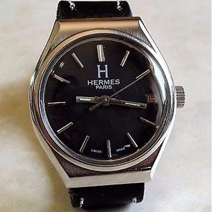 Hermès - Paris Black Dial With Calendar Steel Case Circa 1950