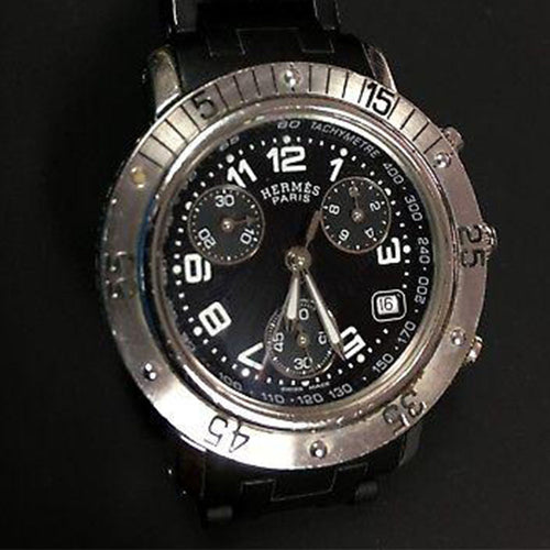 Hermès - Paris Clipper Diver Chronograph CL2.315 Black Women's Wrist Watch