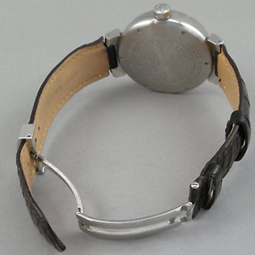 LOUIS VUITTON Stainless Steel Calfskin 44mm Tambour Regate Chronograph  Automatic Watch Brown 404311