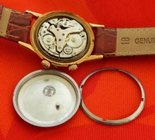 Vintage Girard Perregaux Alarm 2 Toned Textured Dial 33.8MM Gold Plated Case