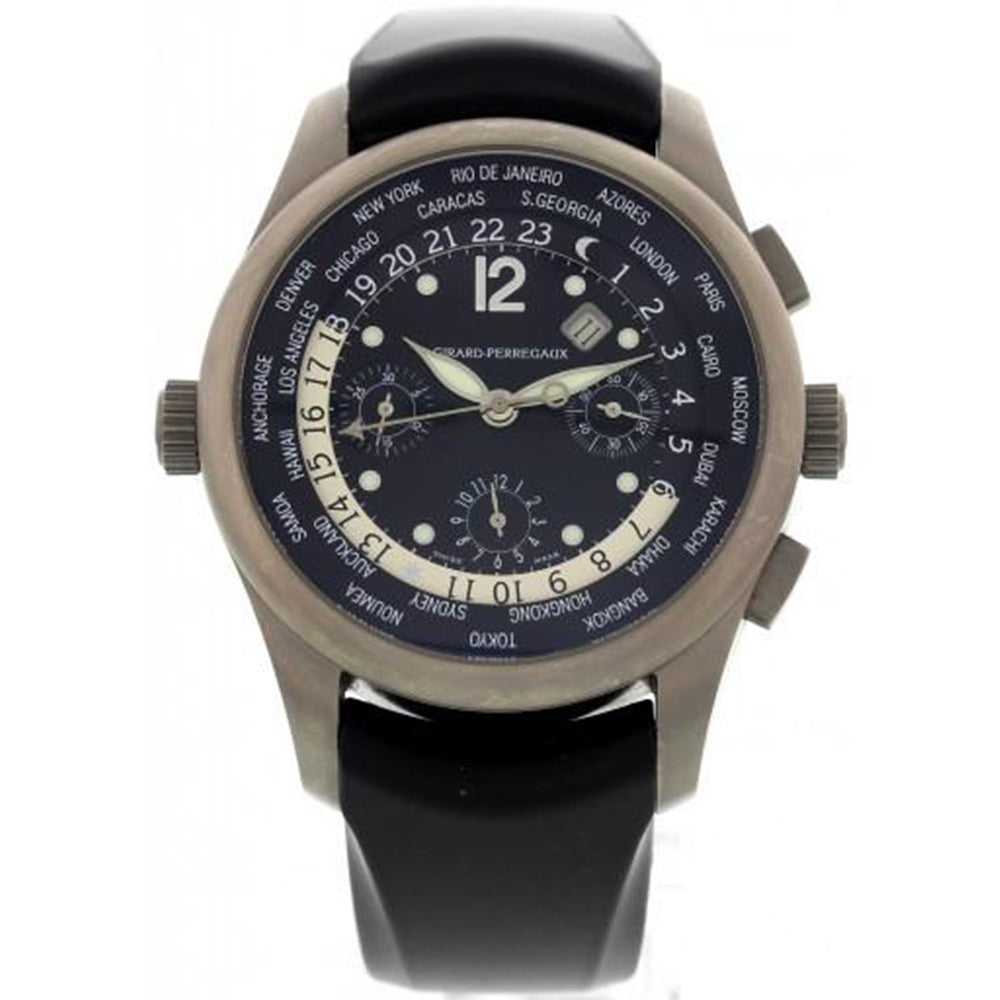 Girard-Perregaux - World Time WW.TC Titanium Watch with Rubber Strap