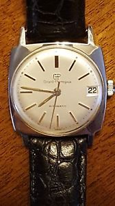 Vintage 1960's Girard Perregaux Cushion Case Gyromatic 29mm Square Date Watch