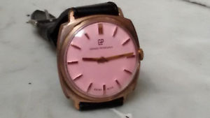 Antique Girard Perregaux Gold Rose Plated Case Watch 1950's 17 Jewels