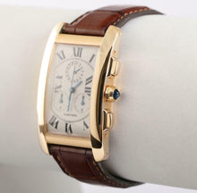 Cartier - Men's Tank Americane 1730 Chronograph Quartz 18k Yellow Gold 26mm x 45mm