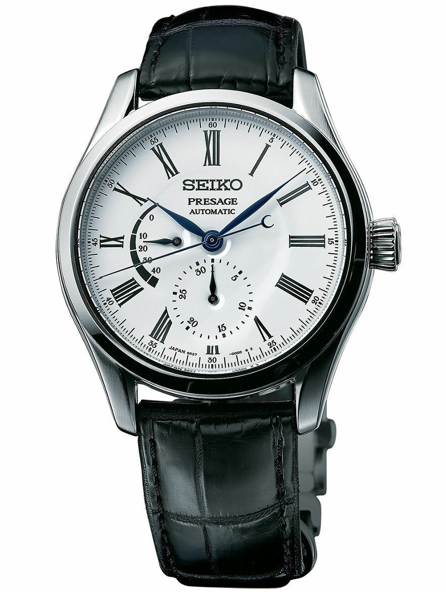 Seiko - Seiko Presage Automatic Black Leather Strap