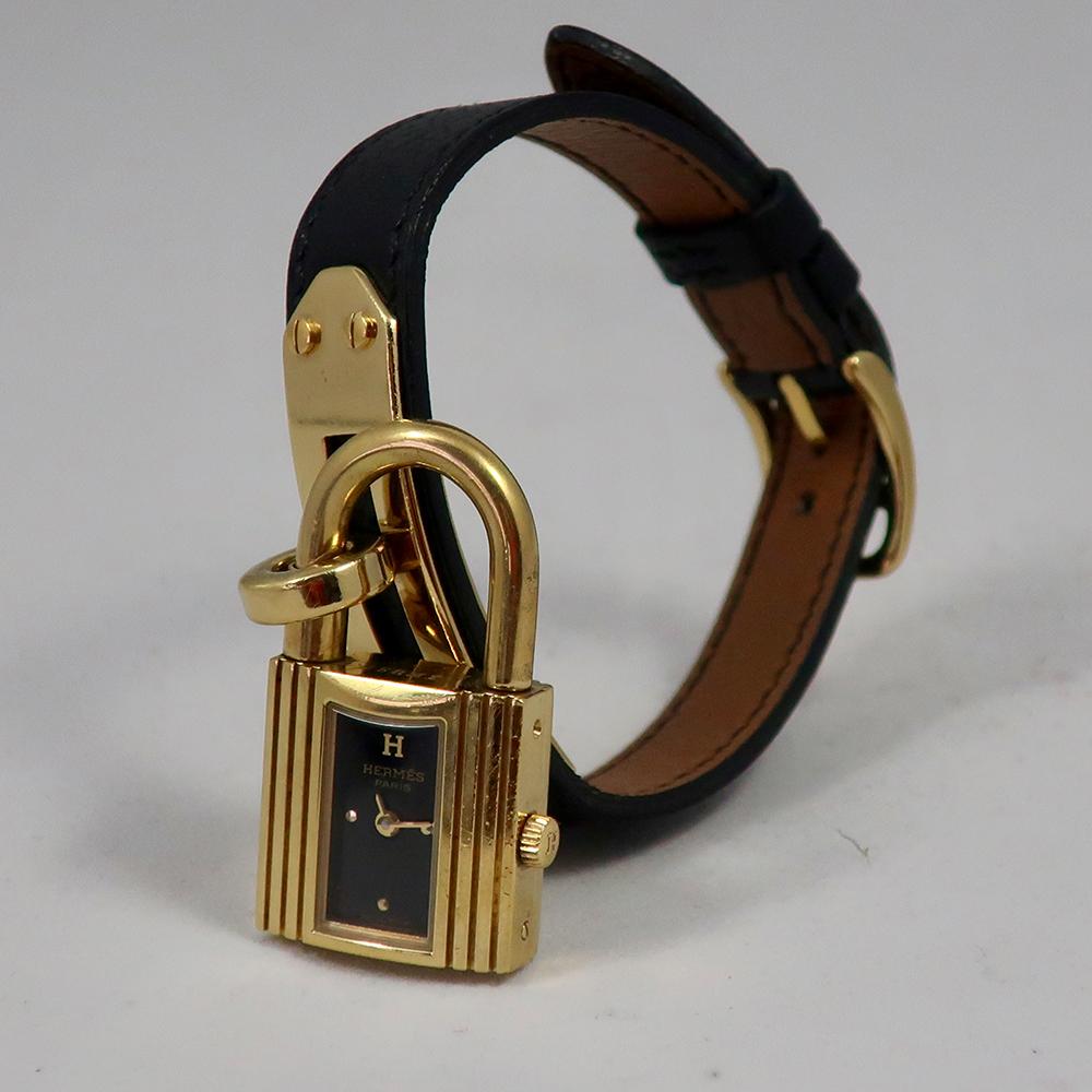 The Famous Hermès Kelly Watch - Black & Gold