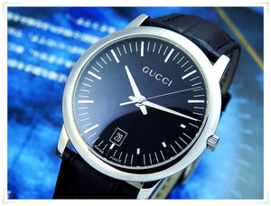 Gucci - 5600M Black Dial Date Stainless Steel Quartz