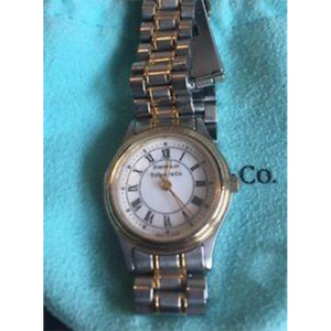 Tiffany &amp; Co. - Ladies Portfolio Stainless Steel Black Roman-Numeral White Dial