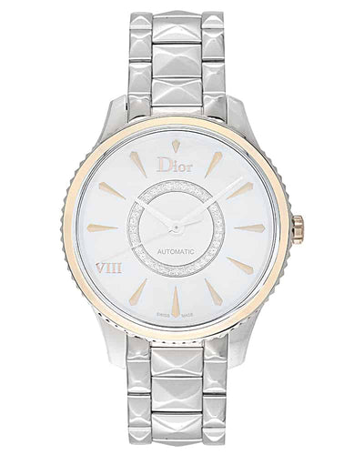 Dior VIII Montaigne Steel & 18K Rose Gold Ladies Diamond Watch 36mm
