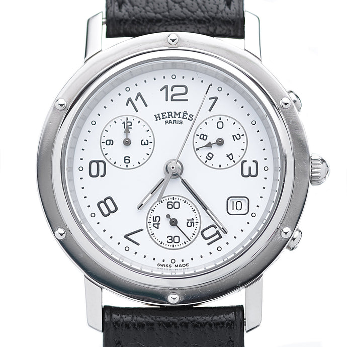 Hermès - Clipper Chronograph Watch with Stainless Steel Case