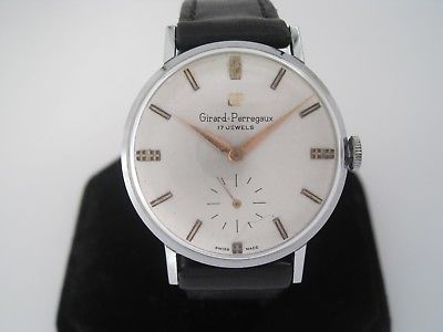 Girard Perregaux Vintage 1960's Stainless Steel Case Manual Wind Watch