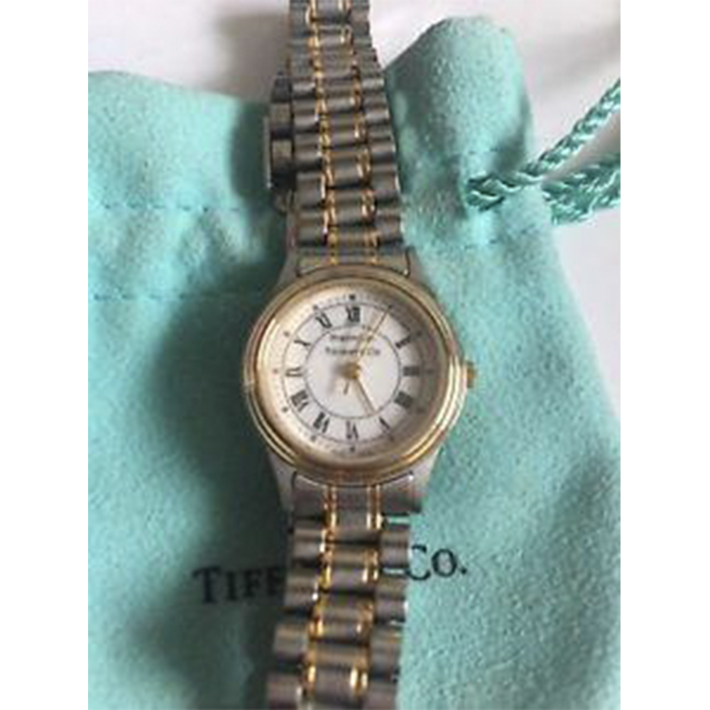 Tiffany Co. Ladies Portfolio Stainless Steel Black Roman