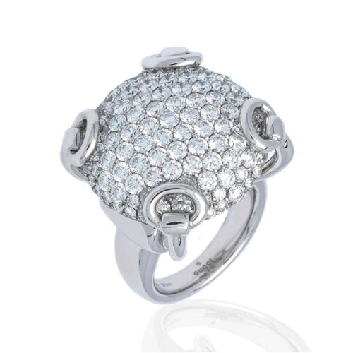 Gucci - Horsebit 18kt. White Gold & Diamonds Cocktail Ring