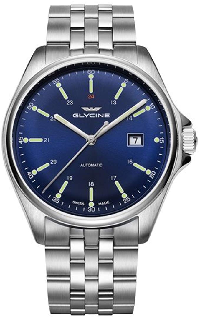 Glycine - Glycine Combat 6 Classic Automatic Watch, GL 224, Blue, 43mm, GL0102