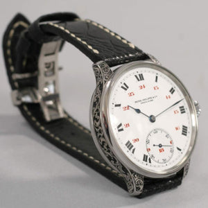 Patek Philippe - Pre-1900 Signed and Numbered Movement with Enamel Dial &amp; Custom Wristwatch Case